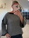 Charcoal Contrast Stitch Cosy Jumper