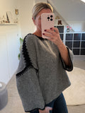 Charcoal Contrast Stitch Cosy Jumper