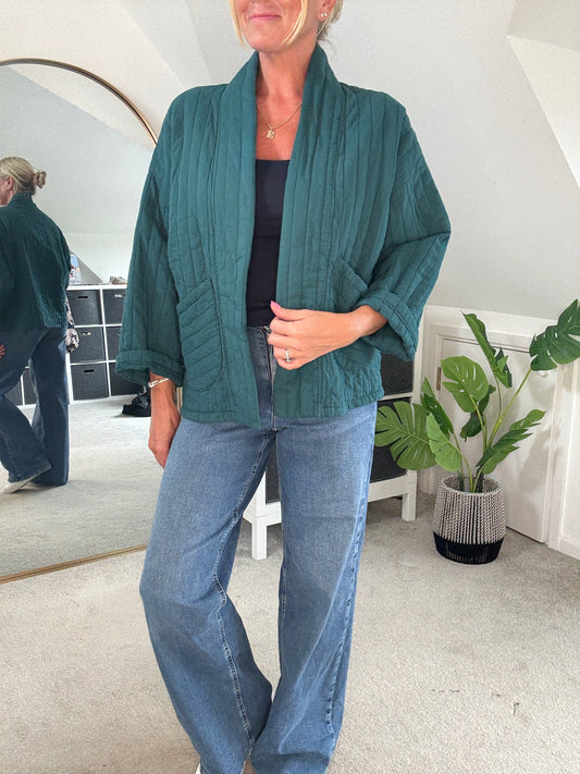 Teal Qulited Two Pocket Jacket