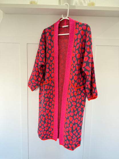 Tan/Camel Leopard Long Cardigan