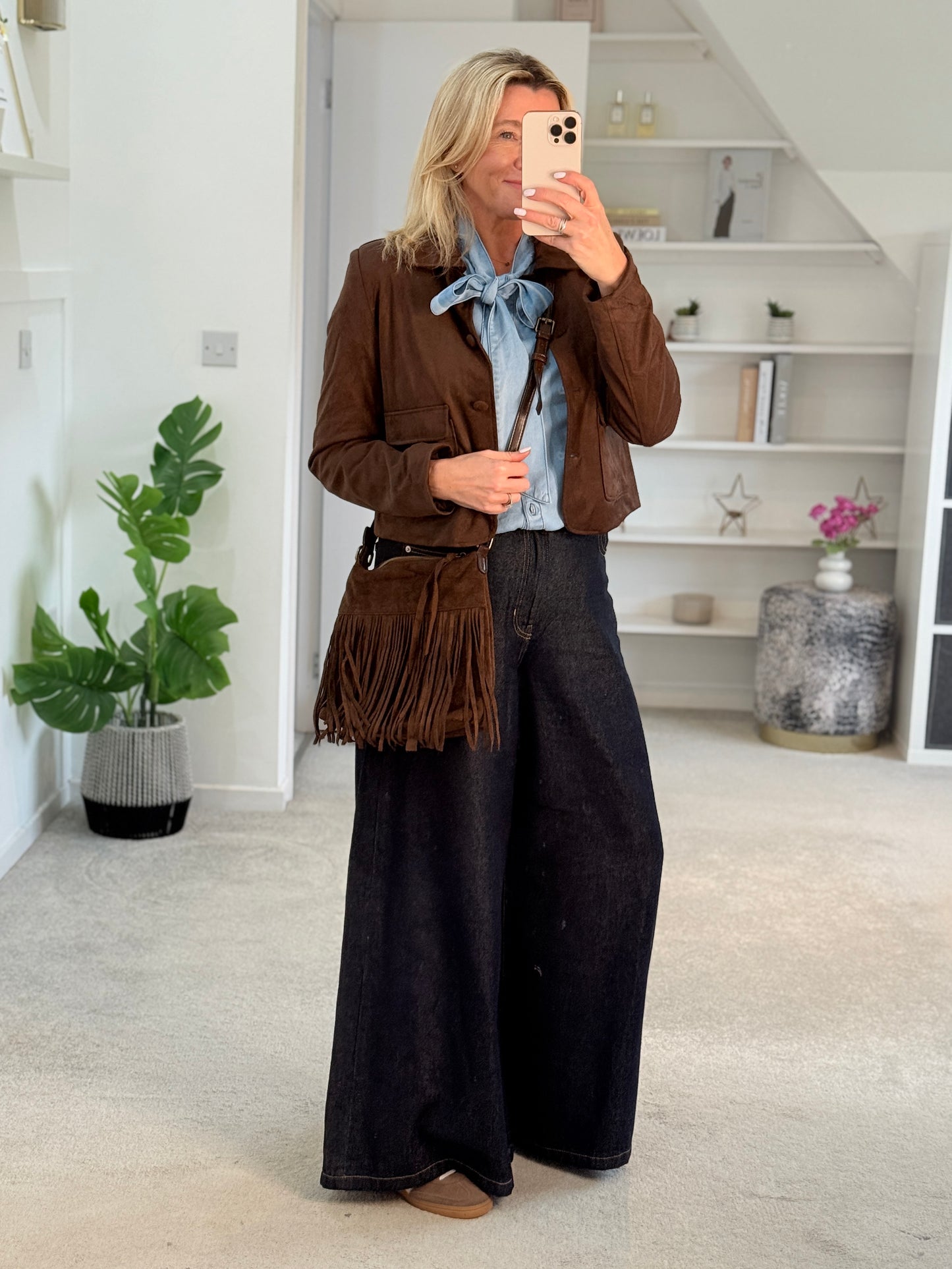 Chocolate Daisy Faux Suede Jacket