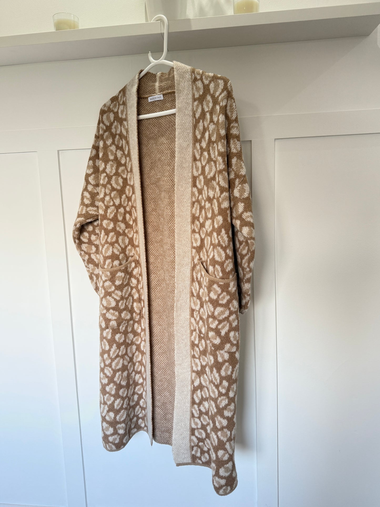 Tan/Camel Leopard Long Cardigan