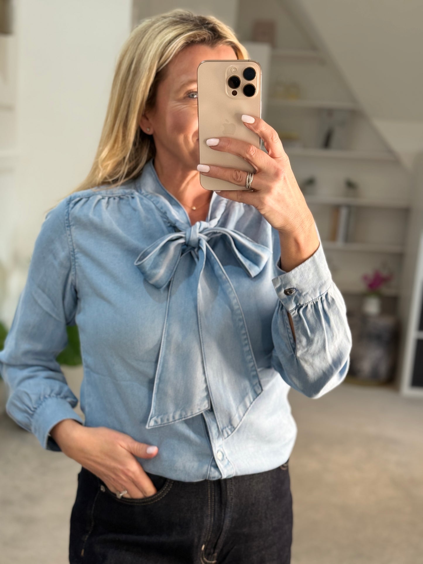 Light Blue Charleen Tencel Blouse