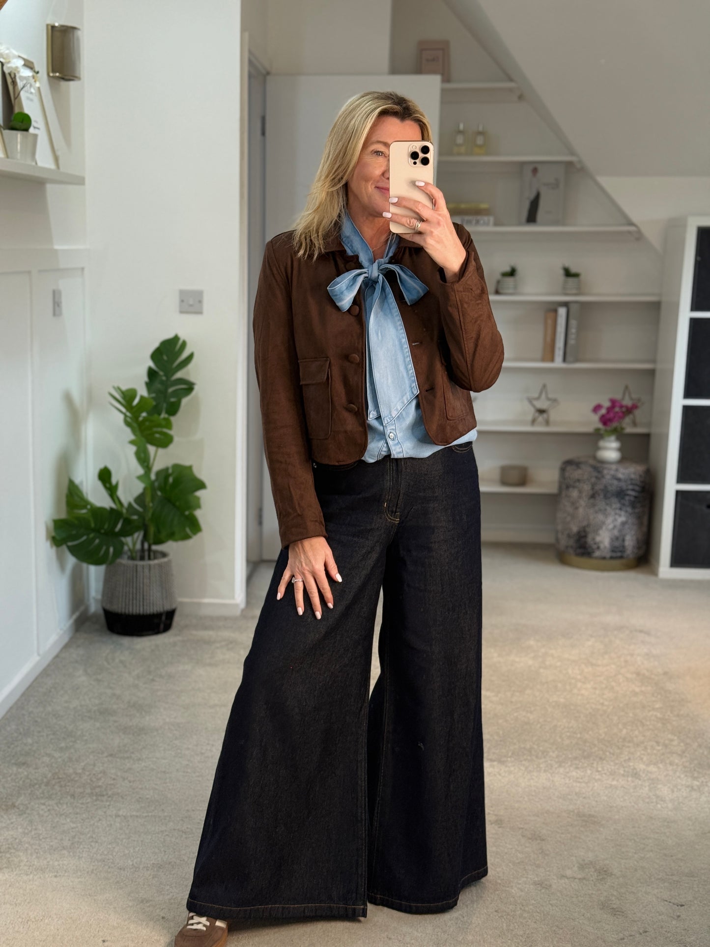 Chocolate Daisy Faux Suede Jacket