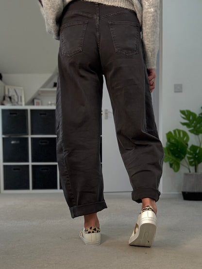 Grey Barrel Leg Jeans