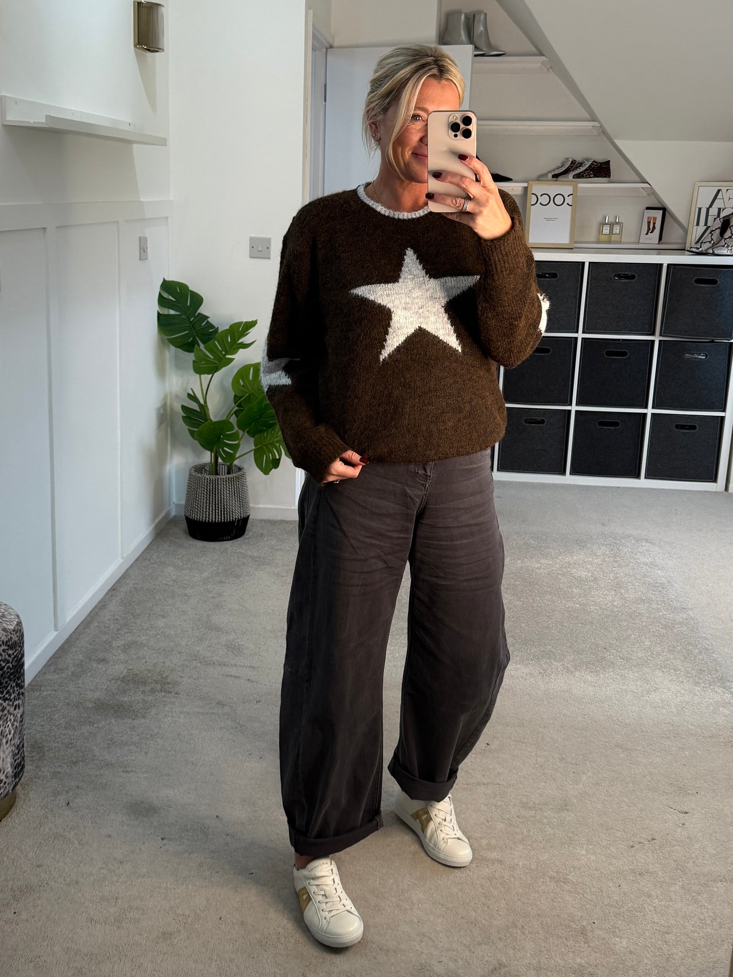 Grey Barrel Leg Jeans