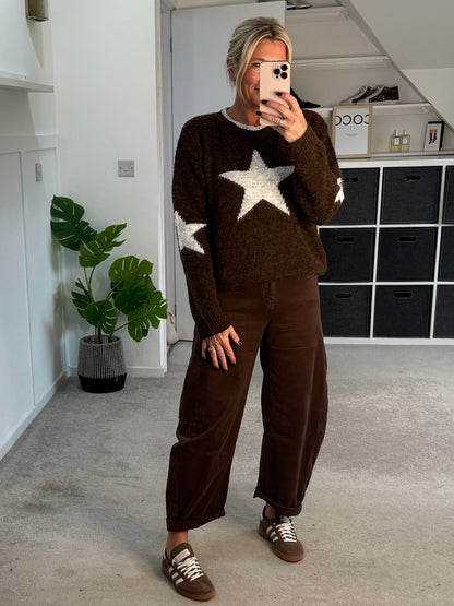 Dark Mocha Barrel Leg Jeans