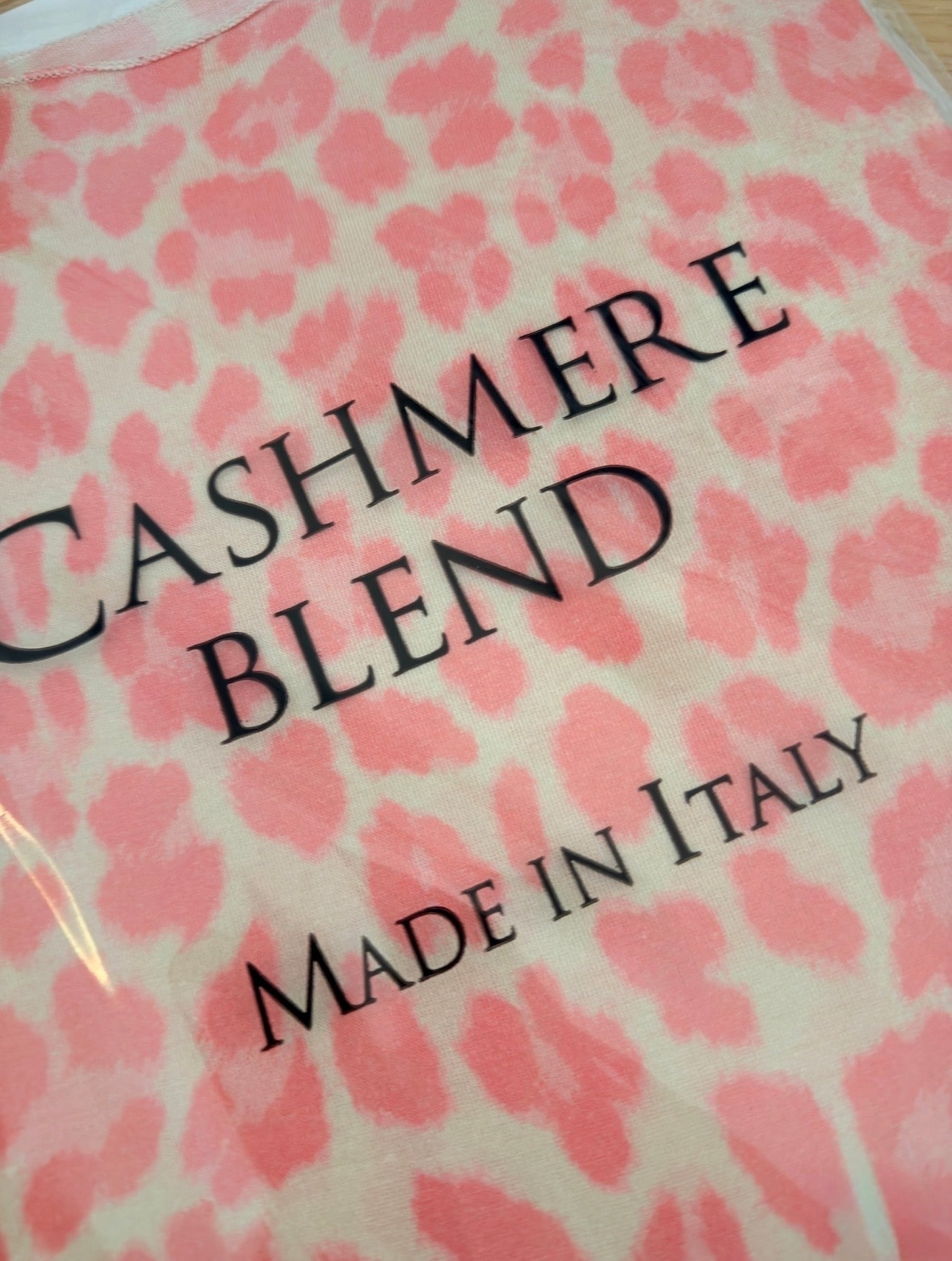 Coral Leopard Cashmere Blend Layering Top