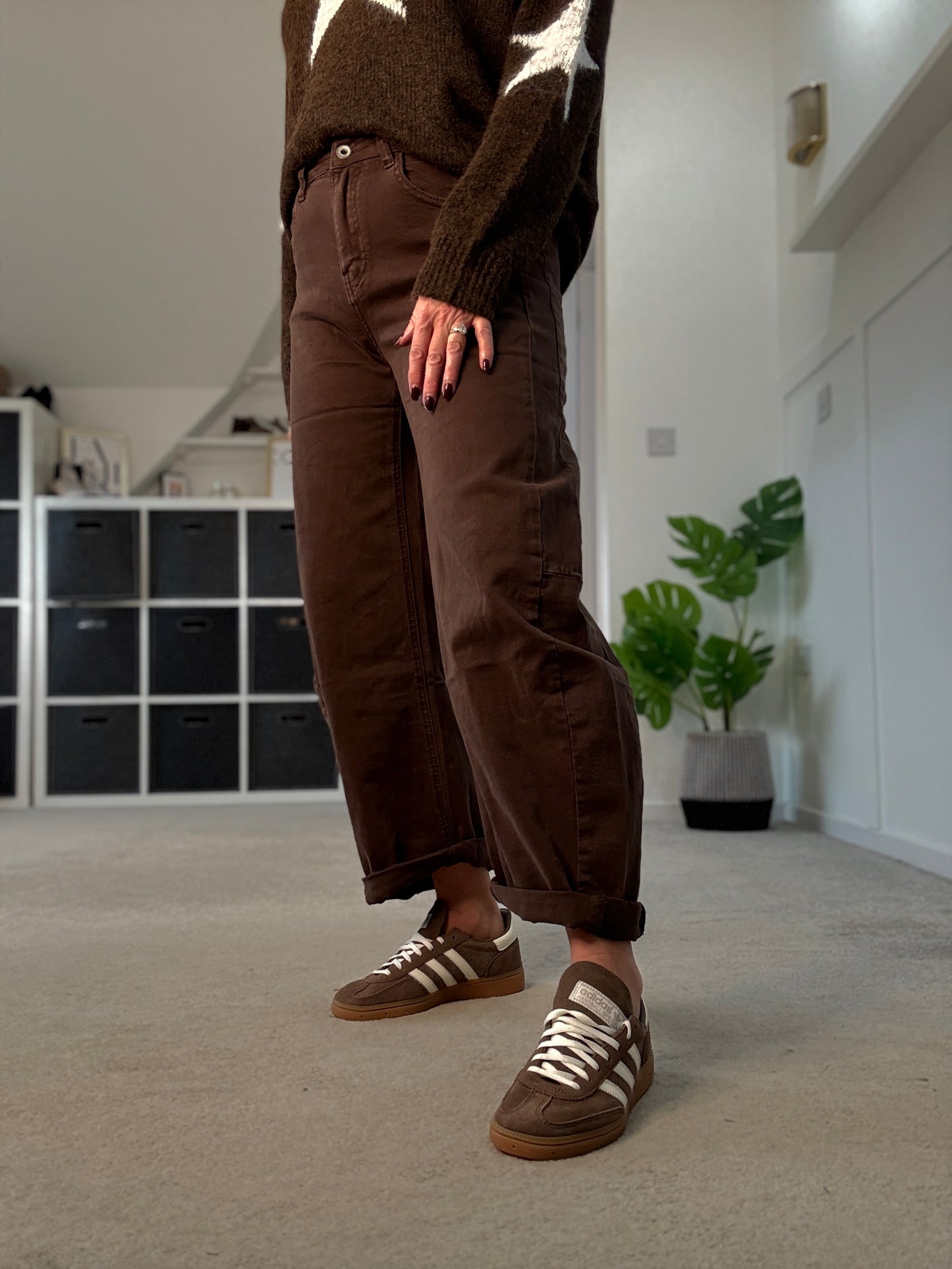 Dark Mocha Barrel Leg Jeans