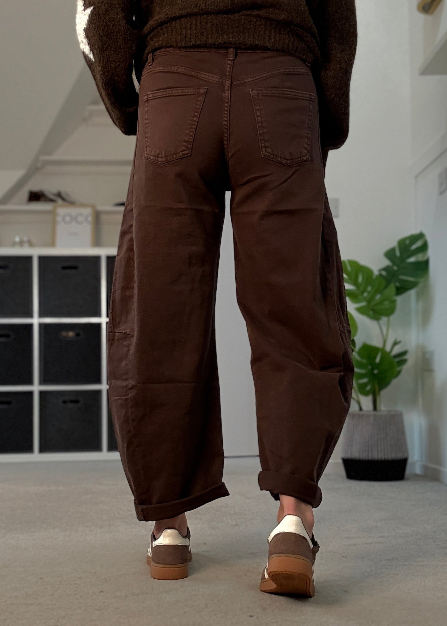 Dark Mocha Barrel Leg Jeans