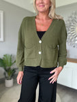 Khaki 2 Button Cardigan