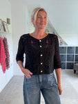 Black Short Crochet Cardigan