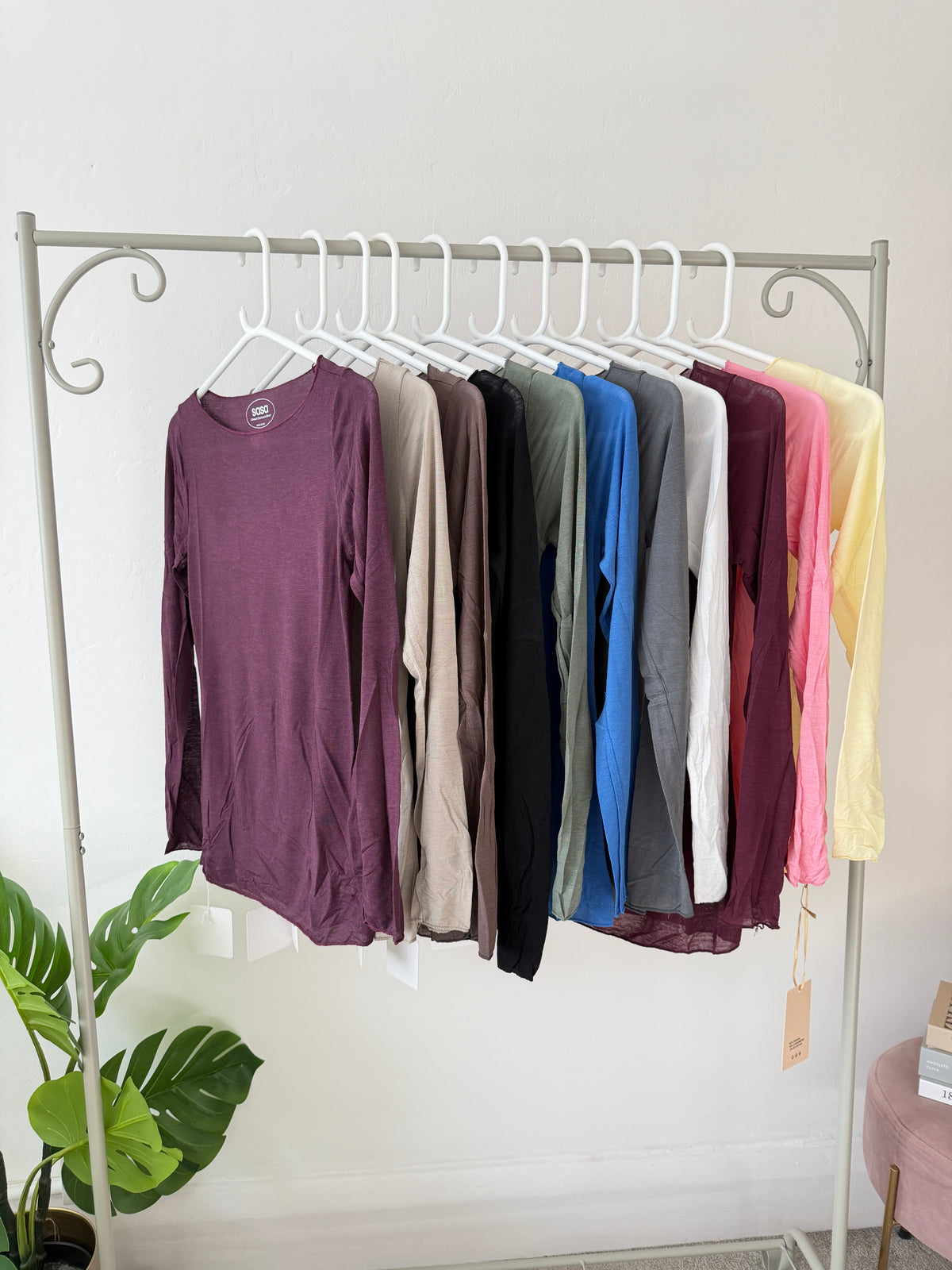 Cashmere Blend L/Sleeve Layering Top | 12 Colours