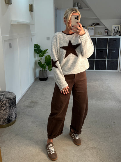 Dark Mocha Barrel Leg Jeans