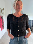 Black Short Crochet Cardigan