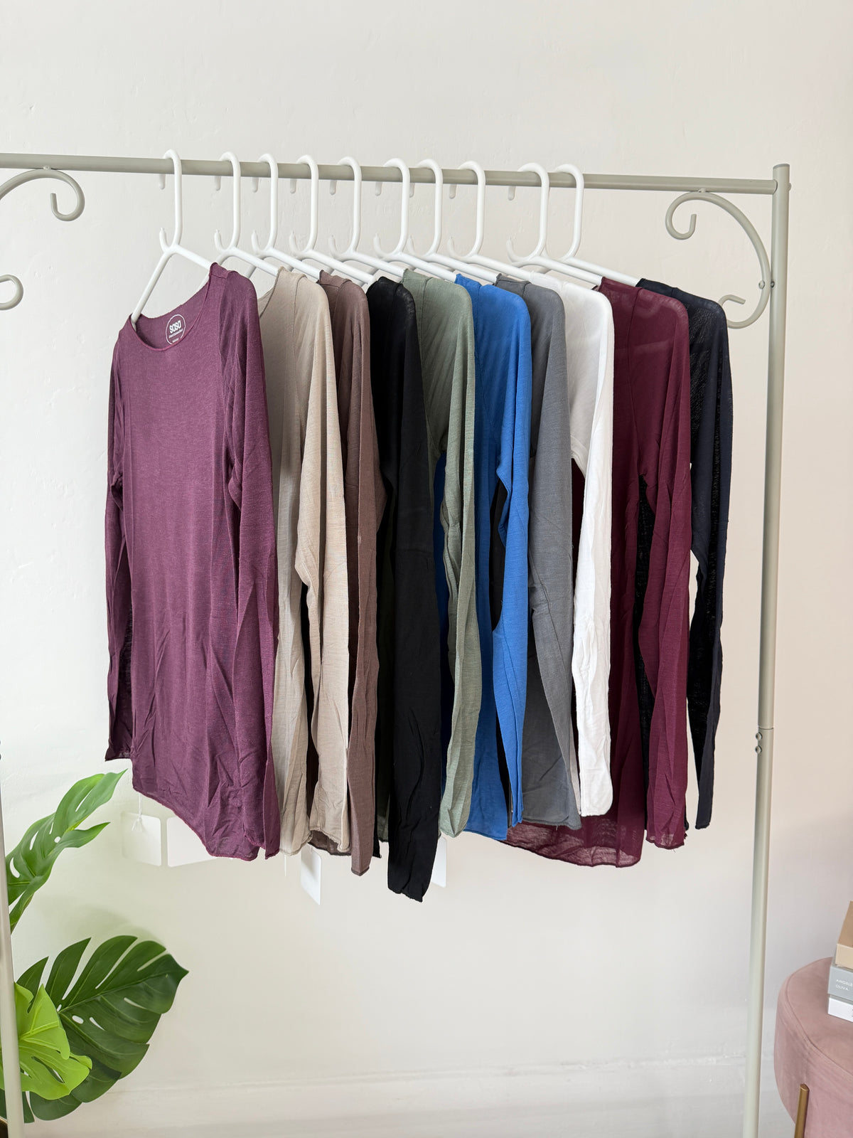 Cashmere Blend L/Sleeve Layering Top | 12 Colours