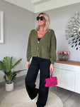 Khaki 2 Button Cardigan