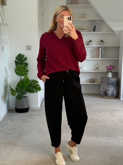 Granata V Neck Polo Knit