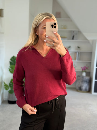 Granata V Neck Polo Knit