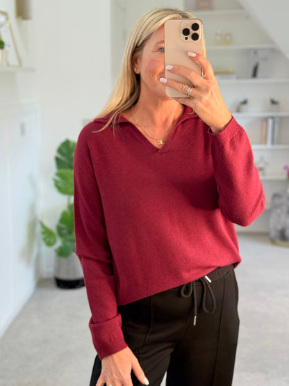 Granata V Neck Polo Knit