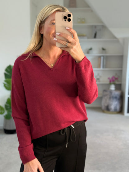 Granata V Neck Polo Knit