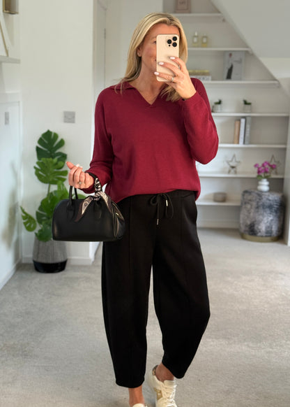 Granata V Neck Polo Knit