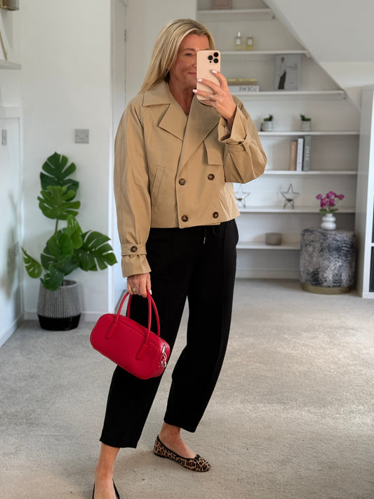 Black Cropped Carrot Leg Jogger