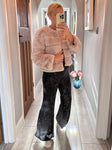 Black Sequin Flared Trousers