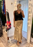 Gold Silky Slip Skirt