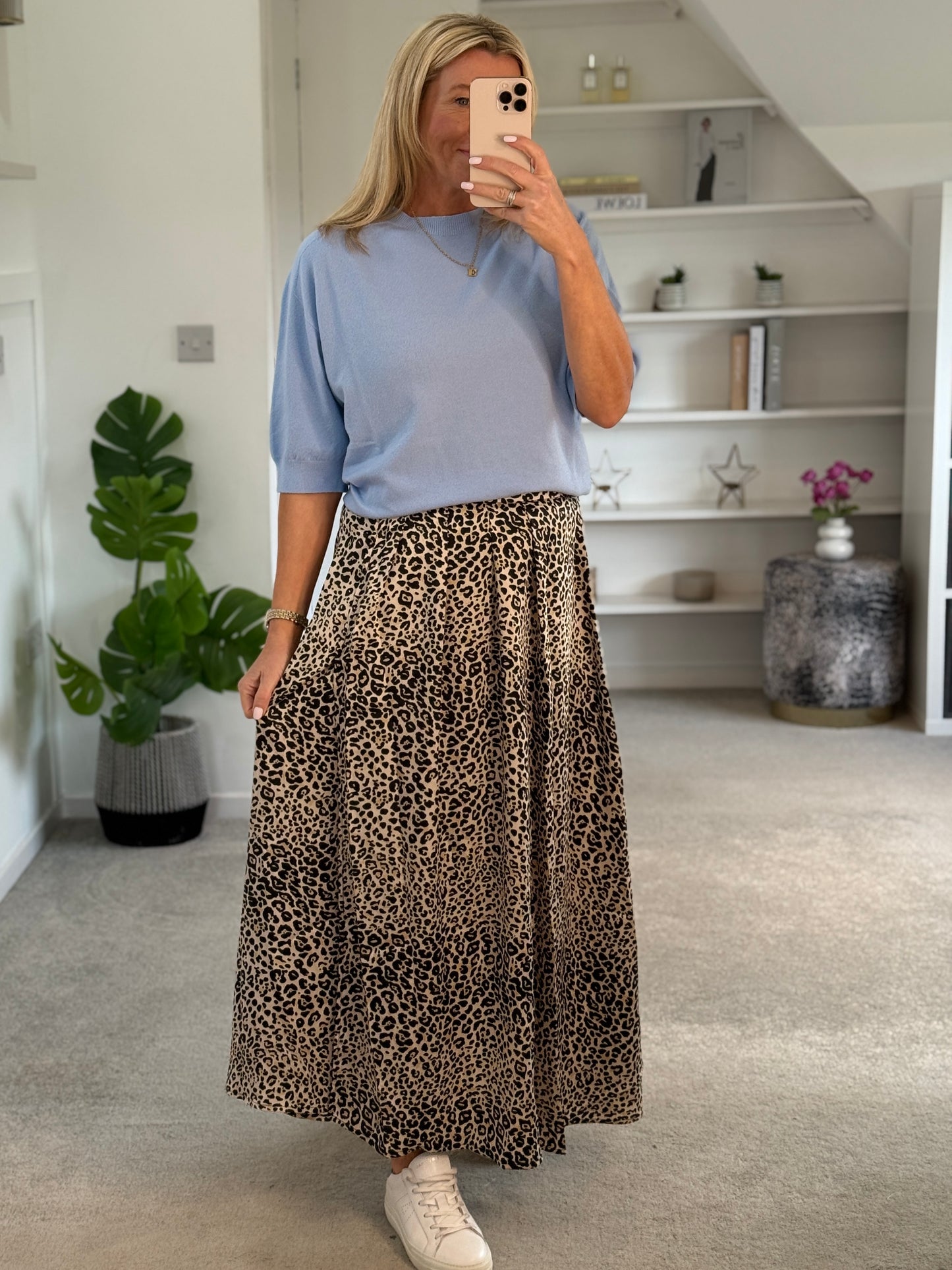 Baby Blue 3/4 Sleeve Lightweight Jumper