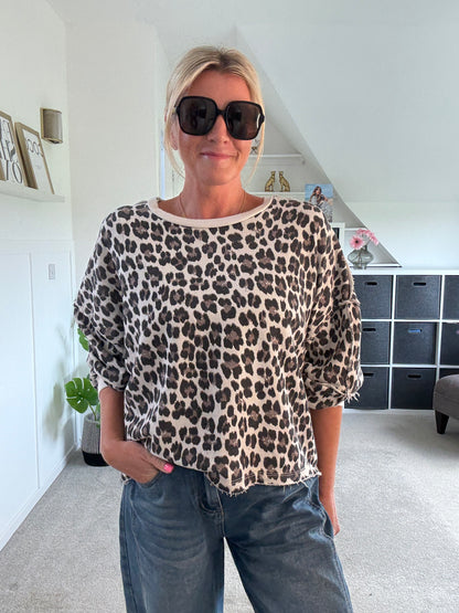 Cobalt Leopard Oversized Sweatshirt