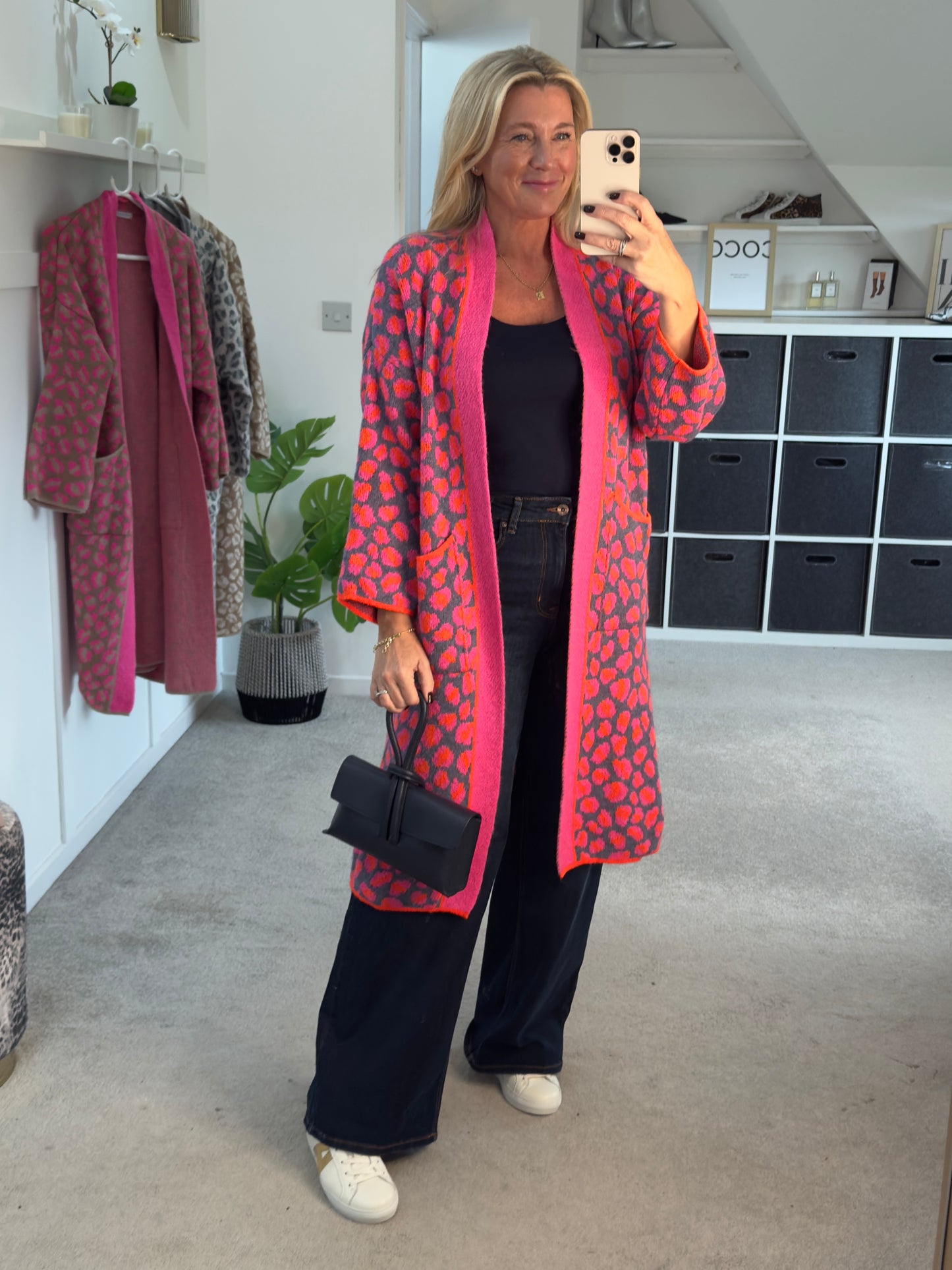 Tan/Camel Leopard Long Cardigan