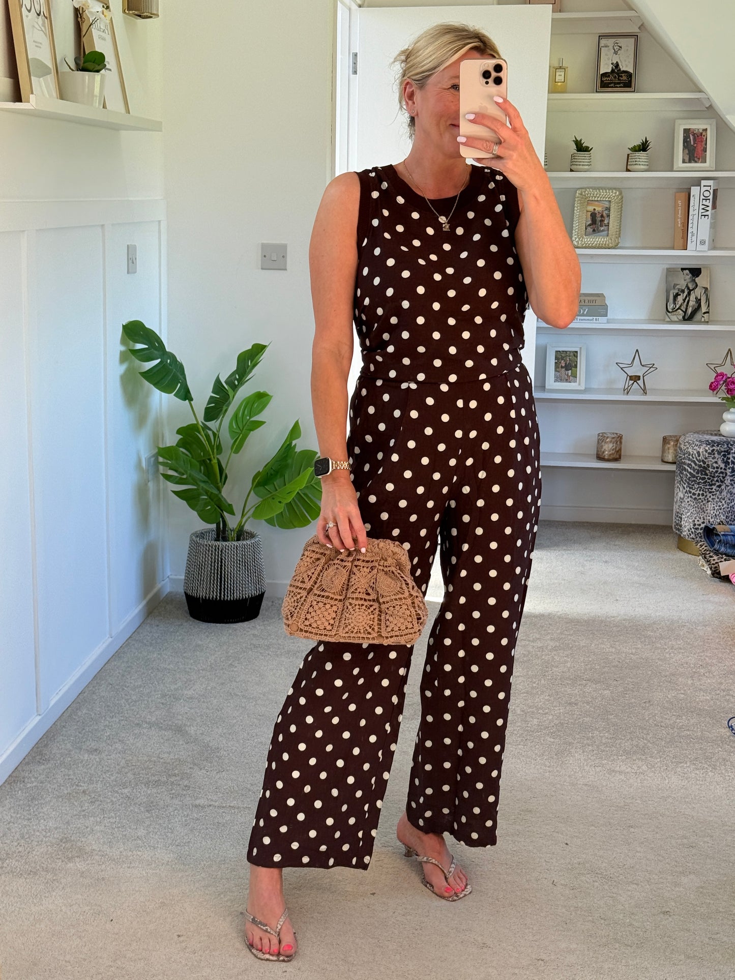 Brown/White Polka Dot Top (Co-ord Avail)