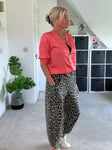Khaki Leopard Pocket Slim Barrel Cargo Joggers