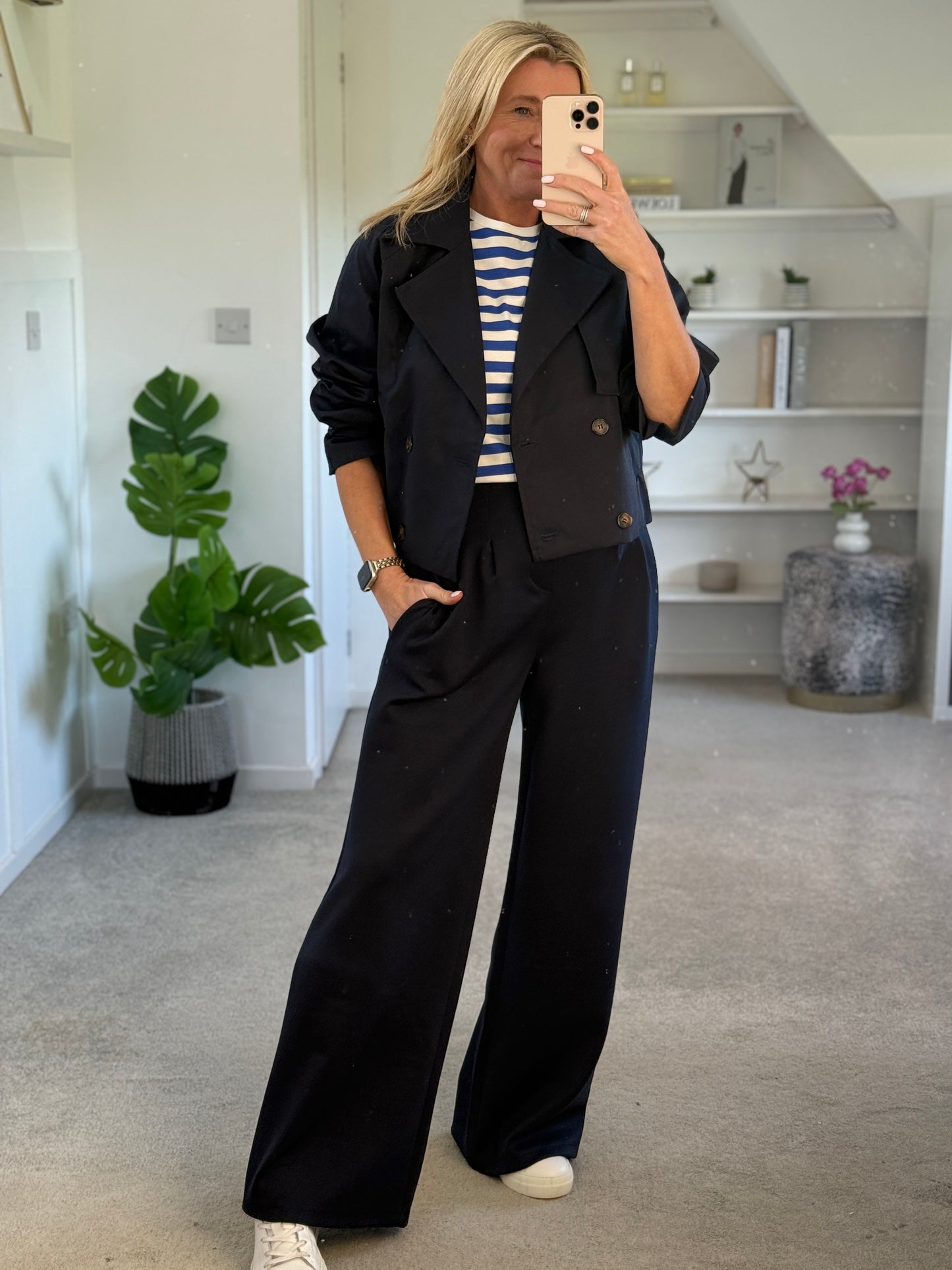 Navy Trench Style Jacket