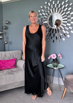 Charcoal Grey Satin Slip Dress