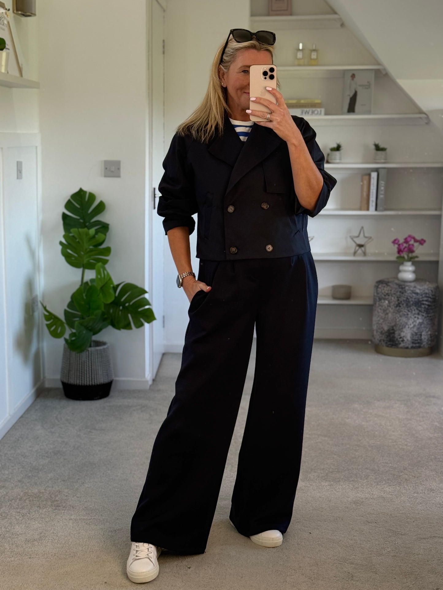 Navy Trench Style Jacket