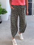 Khaki Leopard Pocket Slim Barrel Cargo Joggers
