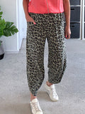 Khaki Leopard Pocket Slim Barrel Cargo Joggers