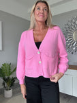 Candy Pink 2 Button Cardigan