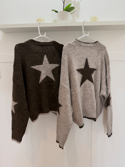Mocha/Chocolate Star Cardigan