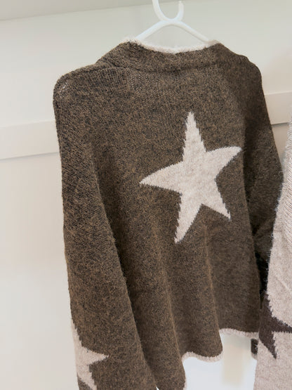Mocha/Chocolate Star Cardigan
