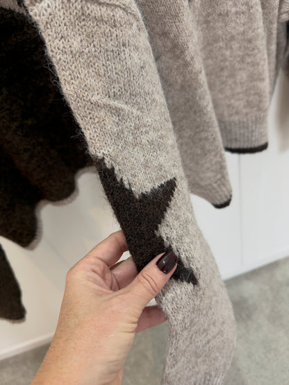 Chocolate/Mocha Star Cardigan