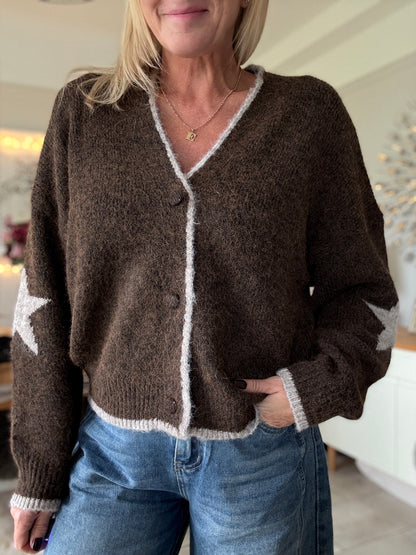 Chocolate/Mocha Star Cardigan