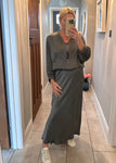 Charcoal Grey Satin Slip Dress