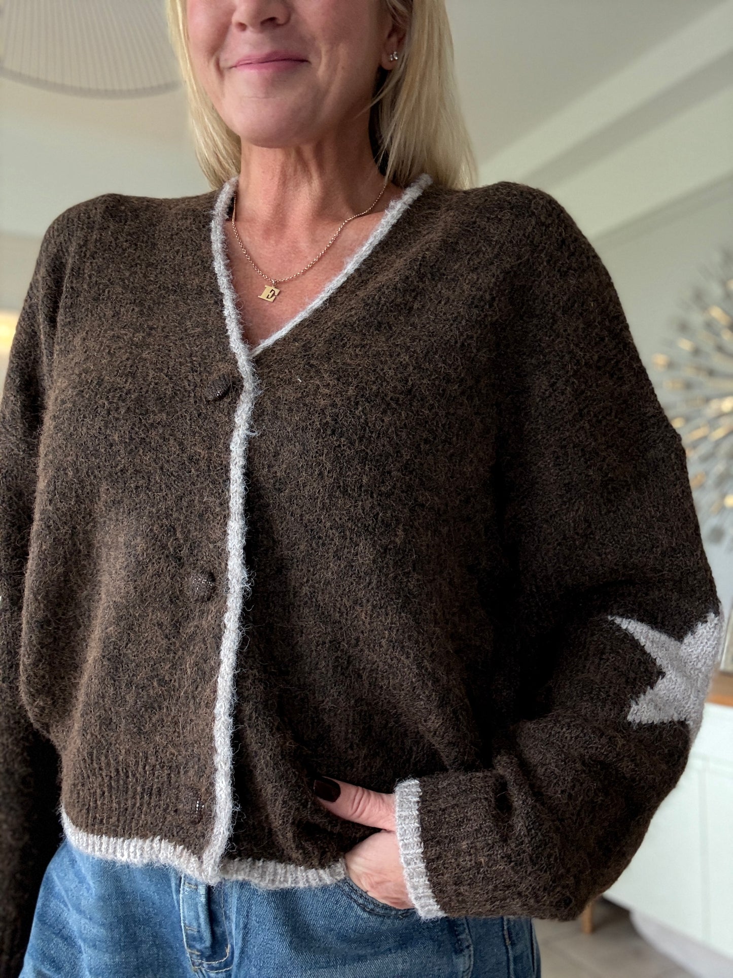 Mocha/Chocolate Star Cardigan