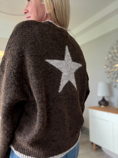 Mocha/Chocolate Star Cardigan