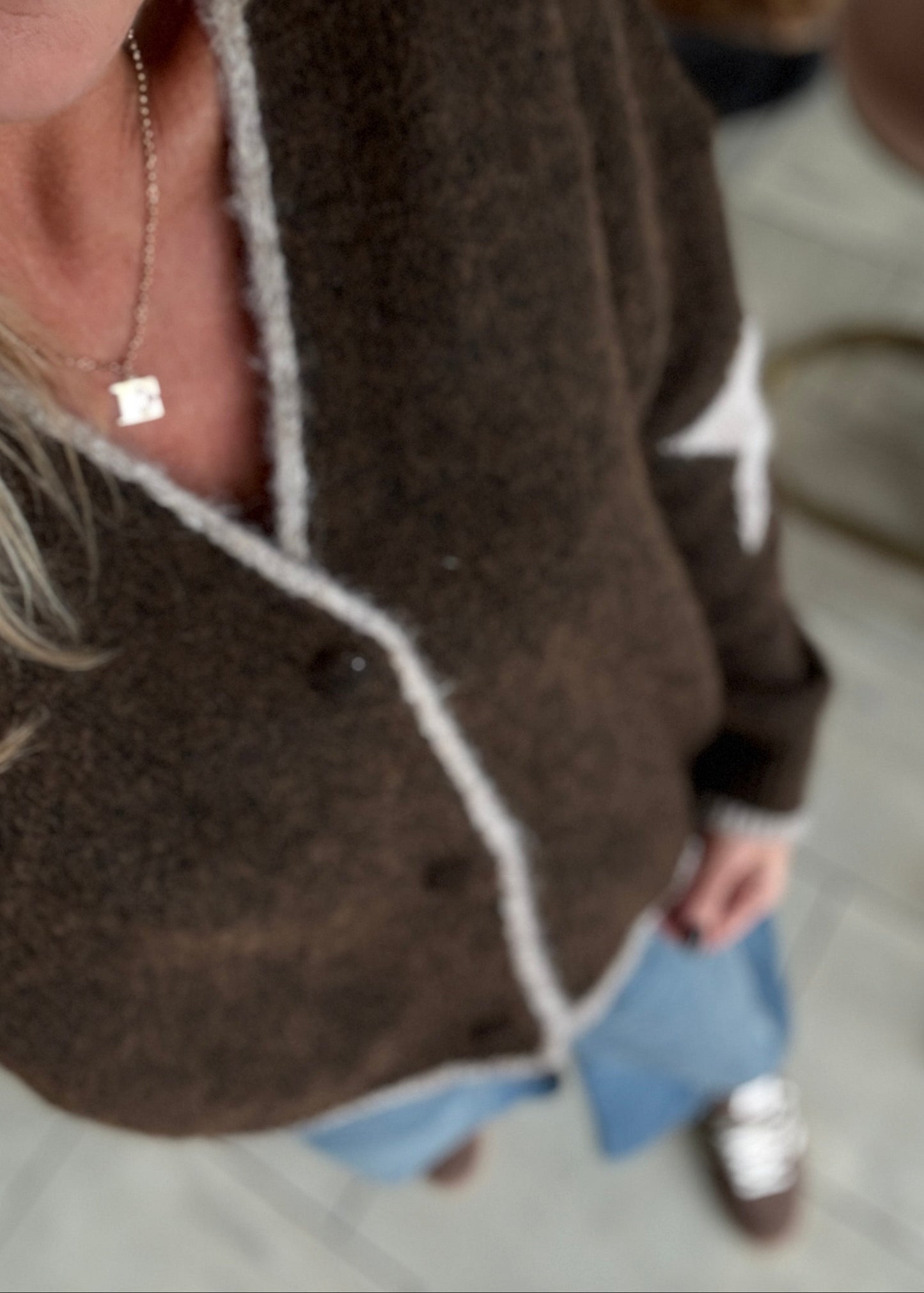 Chocolate/Mocha Star Cardigan