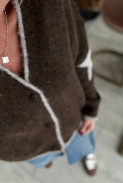 Mocha/Chocolate Star Cardigan