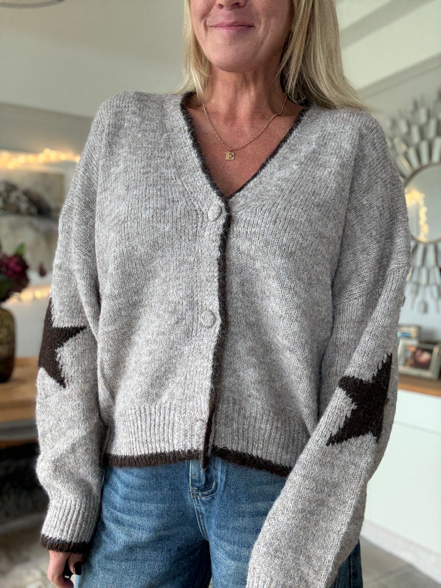 Mocha/Chocolate Star Cardigan